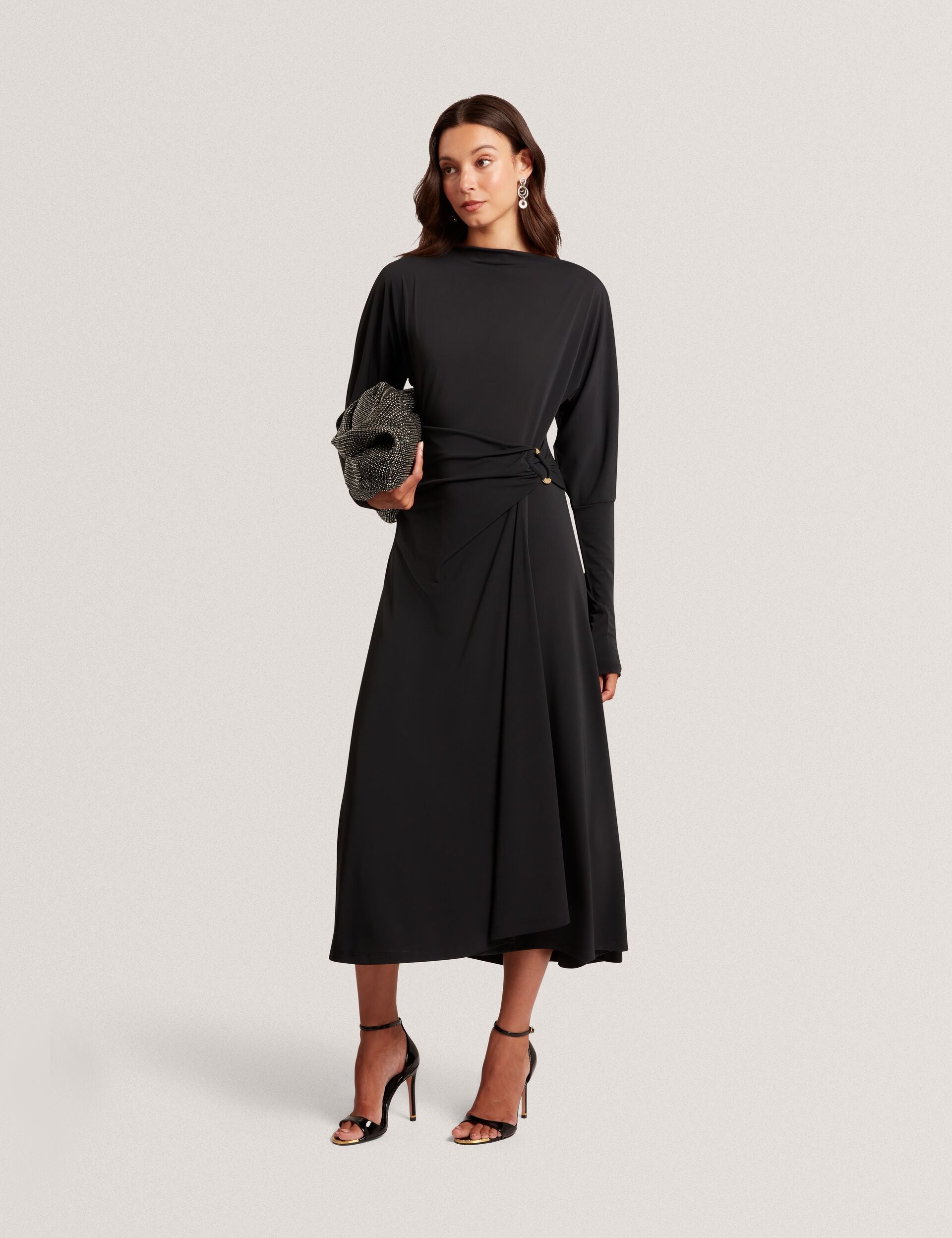 Ralhaa Wrap Jersey Midi Dress Bur-Orange