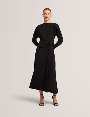 Ted Baker Wrapover Jersey Long Sleeve Midi Dress