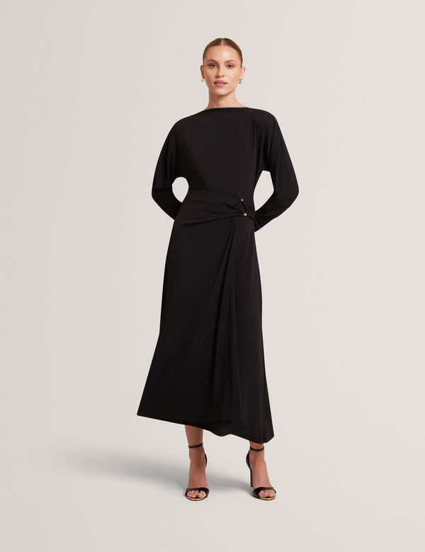 Ted Baker Wrapover Jersey Long Sleeve Midi Dress