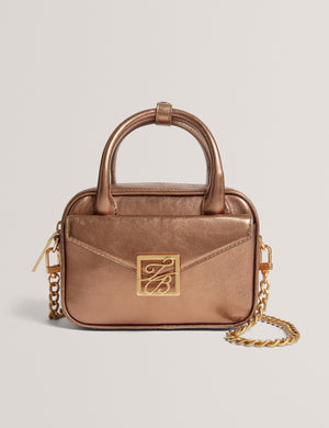 Ted Baker Metallic Leather Mini Camera Bag