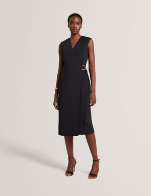 Ted Baker Tailored Sleeveless Wrap Midi Dress