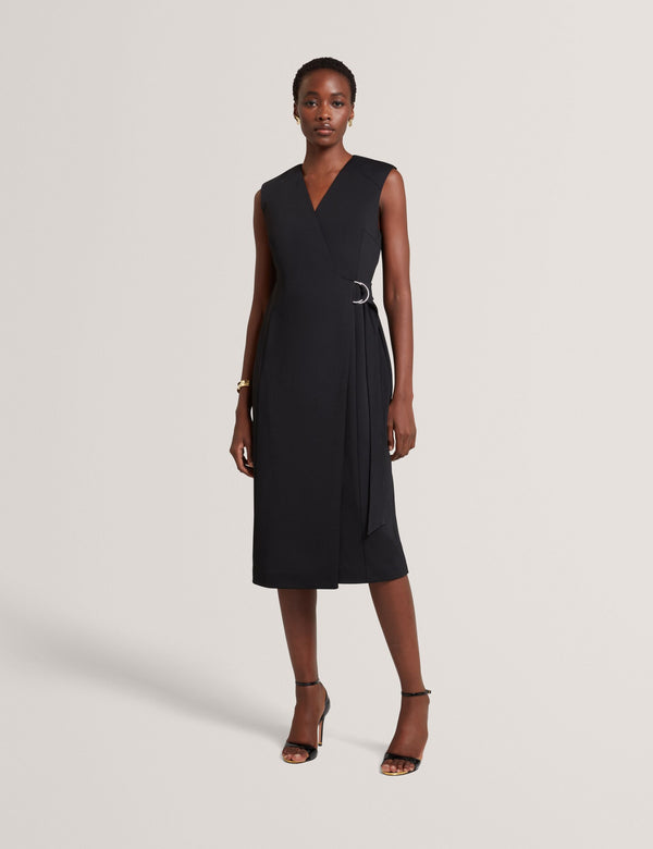 Ted Baker Tailored Sleeveless Wrap Midi Dress