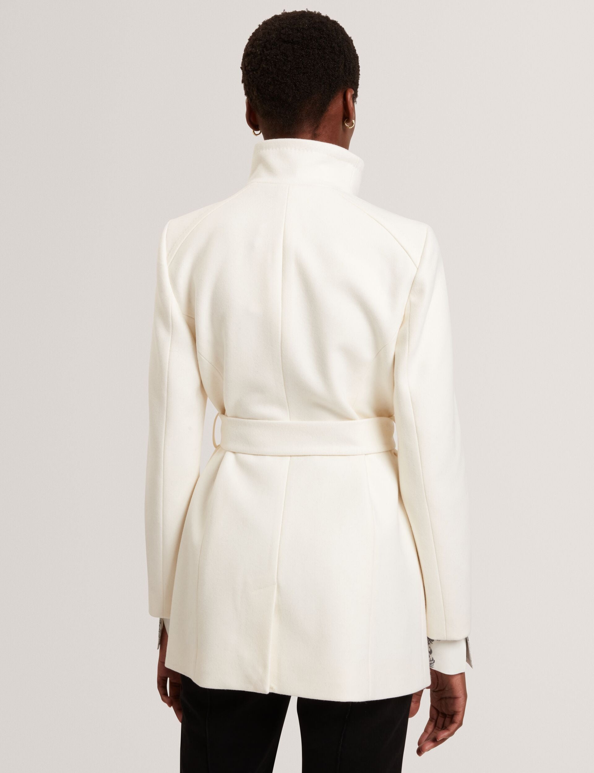 ROSESS Short Belted Wool Wrap Coat