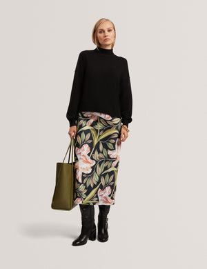 Ted Baker 2-in-1 Printed Satin Slip Dress with Knit Jumper