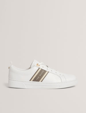 Ted Baker Webbing Stripe Lace-Up Leather Trainers