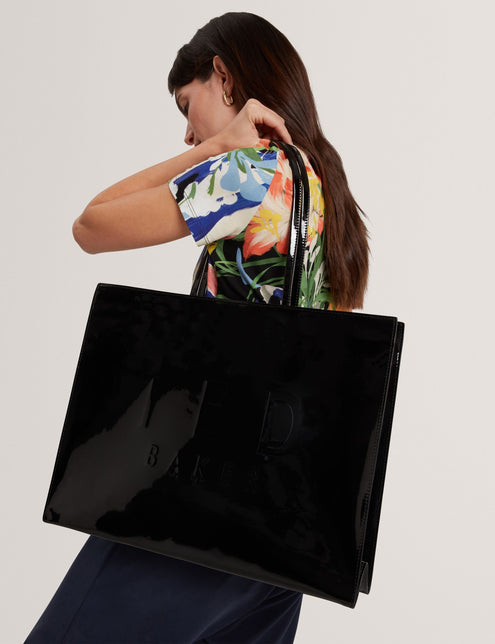 Ted Baker Patent Webbing Strap Wide Icon Tote Bag