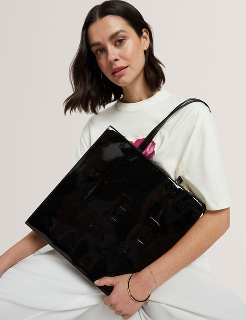 Ted Baker Patent Webbing Strap Large Icon Tote Bag
