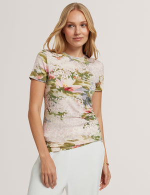 Ted Baker Lilypad Print Fitted Jersey T-Shirt