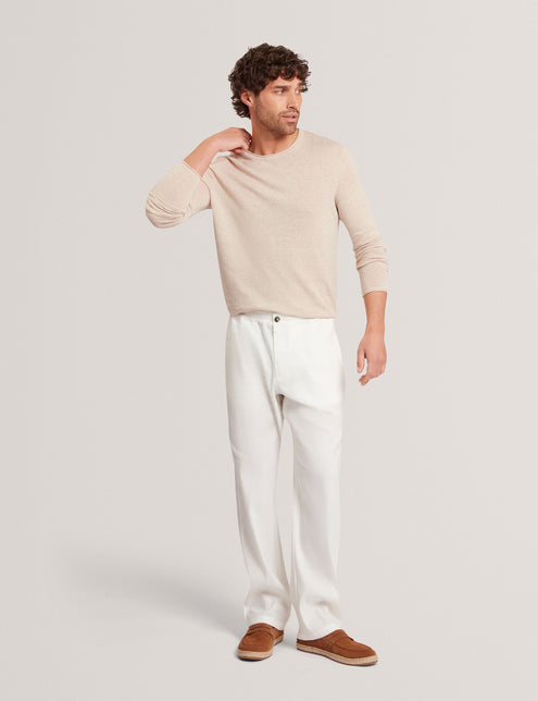 Ted Baker Rolled Edge Linen Blend Crew Neck Jumper