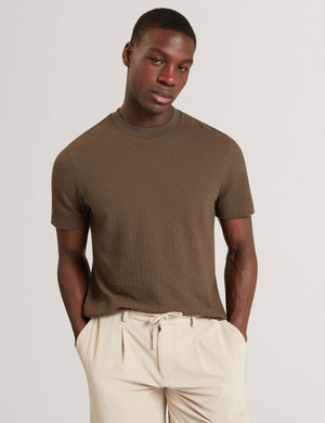 Ted Baker Diamond Texture Knitted Cotton T-Shirt