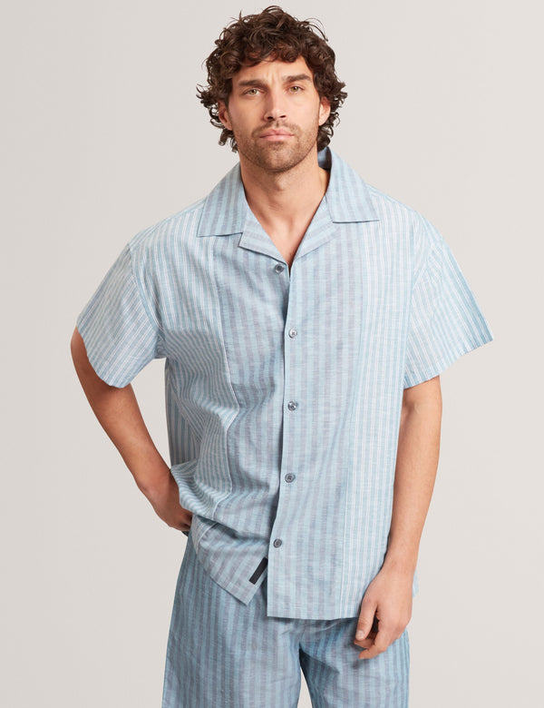 Ted Baker Relaxed Mixed Stripe Linen Blend Shirt