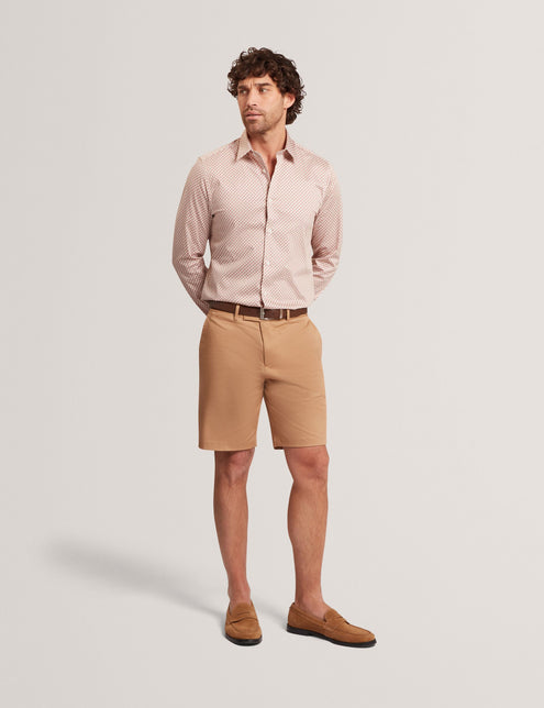 Ted Baker Slim Fit Tonal Geo Stretch Cotton Shirt