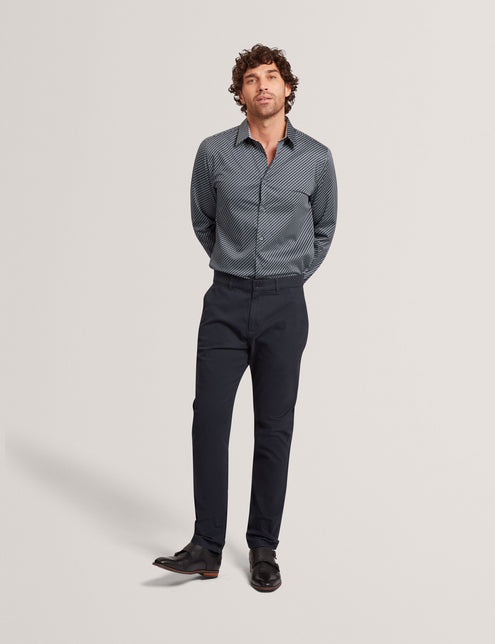 Ted Baker Slim Fit Tonal Geo Stretch Cotton Shirt