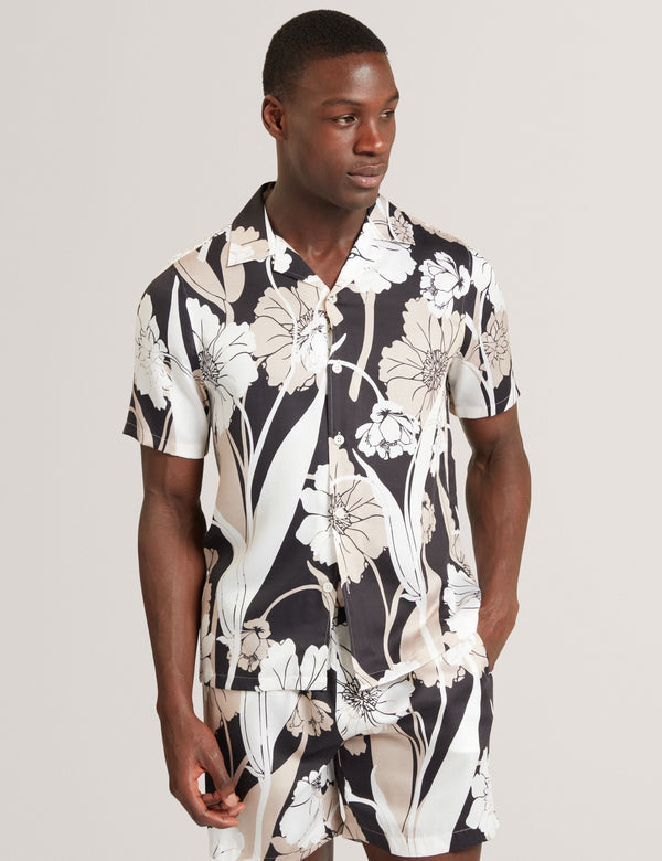 Ted Baker Botanical Print Short Sleeve Resort Shirt