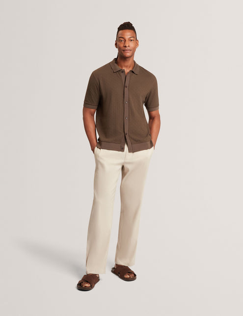 Ted Baker Diamond Texture Knit Short Sleeve Shirt