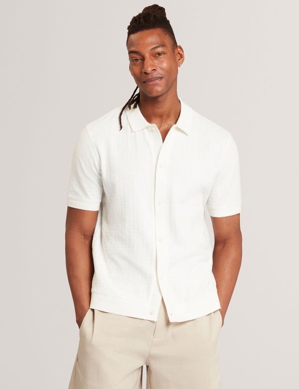 Ted Baker Diamond Texture Knit Short Sleeve Shirt