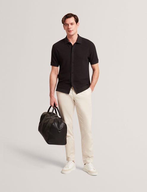 Ted Baker Textured Knit Button-Through Polo Shirt