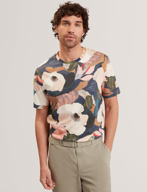 Ted Baker Garden Print Crew Neck Cotton T-Shirt