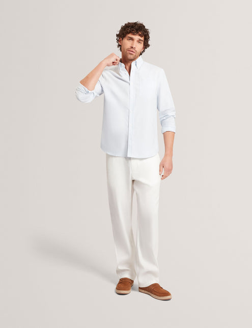 Ted Baker Embroidered Detail Relaxed Pinstripe Shirt