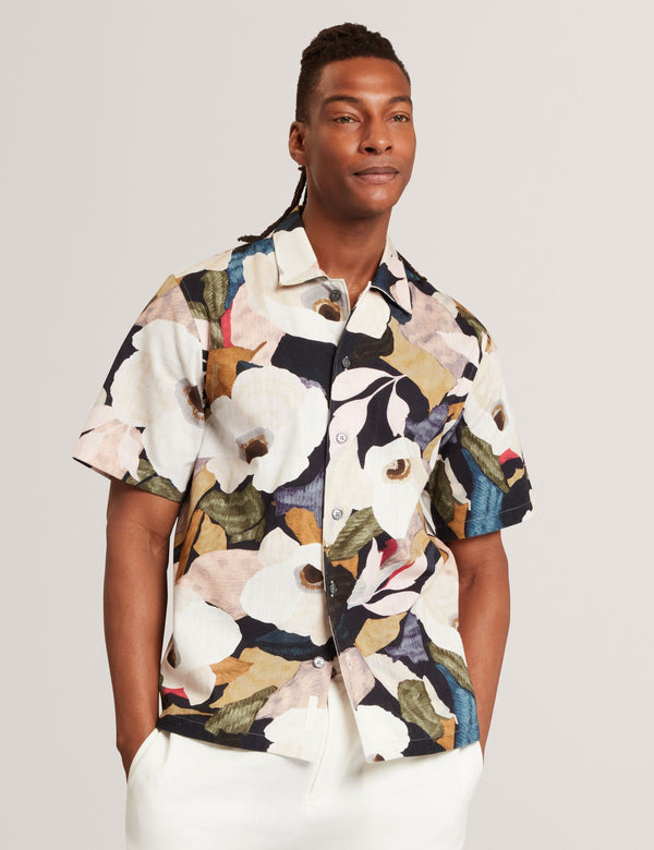 Ted Baker Garden Print Relaxed Short Sleeve Shirt