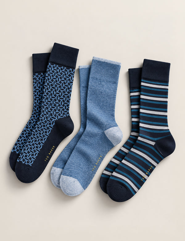 CREW MIXED PRINT | BLUE