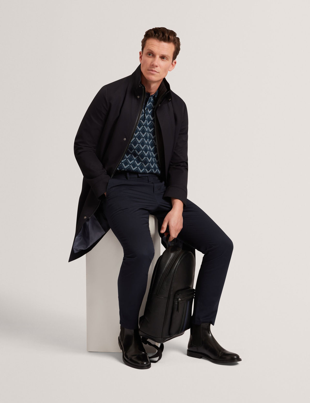 Ruabon Library RUABON Funnel Neck Longline Jacket With Liner