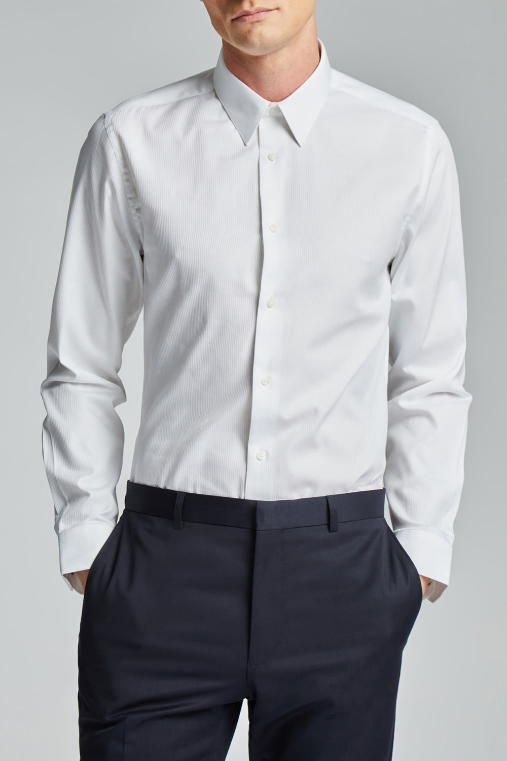 WHITE SATIN STRIPE | WHITE