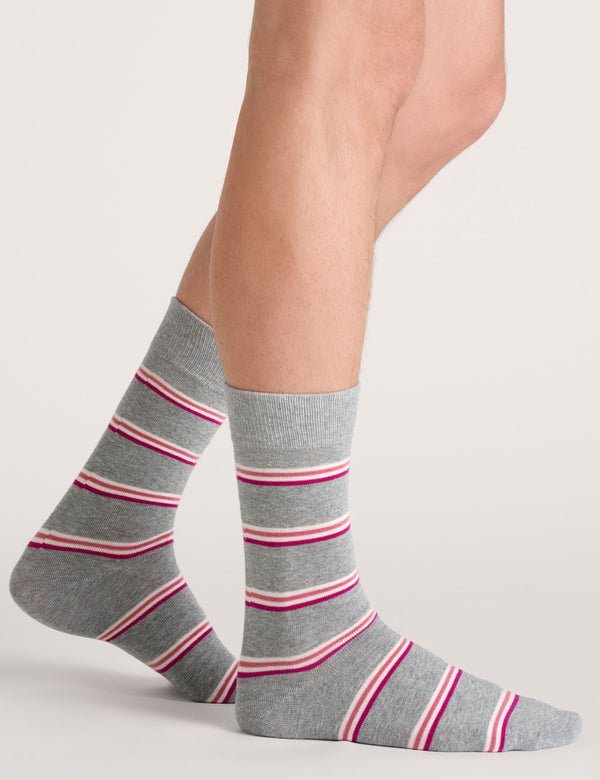 CREW GEOMETRIC STRIPE | MEDIUM GREY