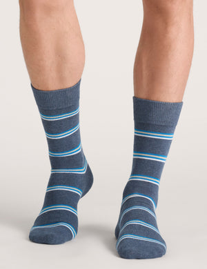 CREW GEOMETRIC STRIPE | MEDIUM GREY