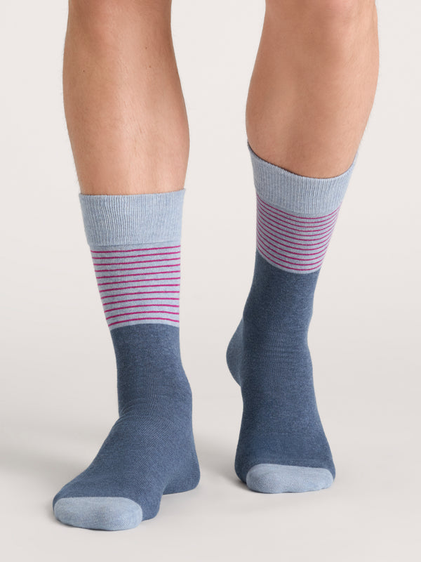 3 PK MENS NON TERRY CREW | BLUE