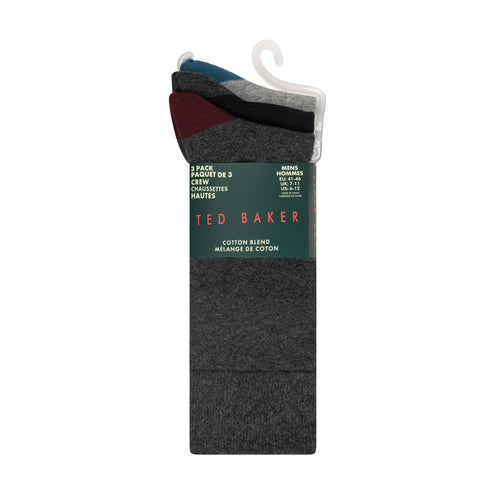 3 PK MENS NON TERRY CREW | DARK GREY