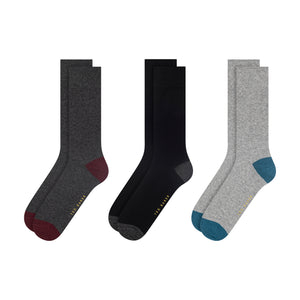 3 PK MENS NON TERRY CREW | DARK GREY