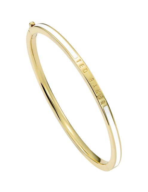Ted Baker White Enamel Slim Bangle Bracelet