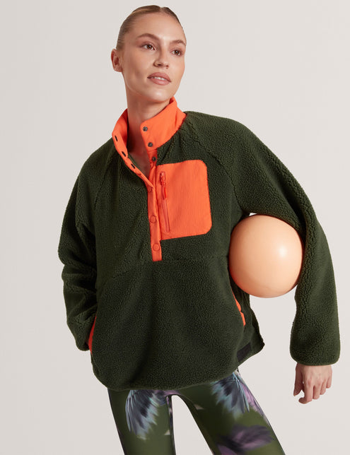 Ted Baker Thermal High Neck Pull-On Borg Fleece