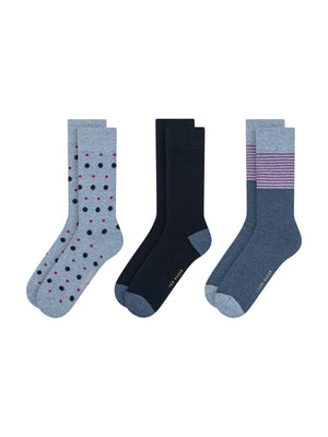 3 PK MENS NON TERRY CREW | BLUE